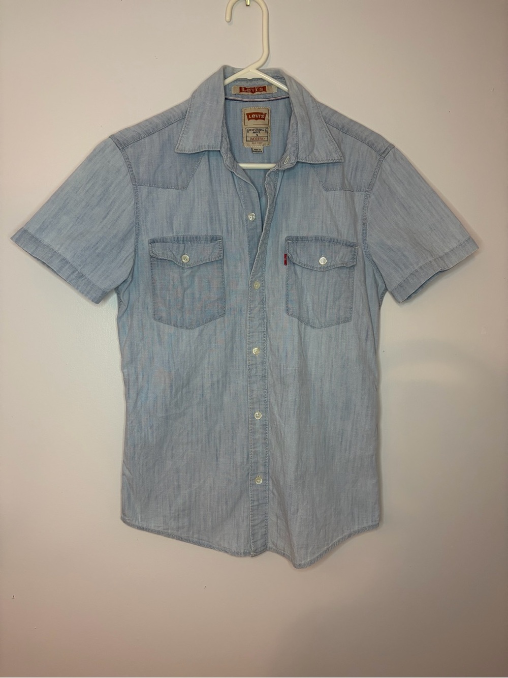 Levi's Light Blue Short Sleeve Button-Down Western Shirt S